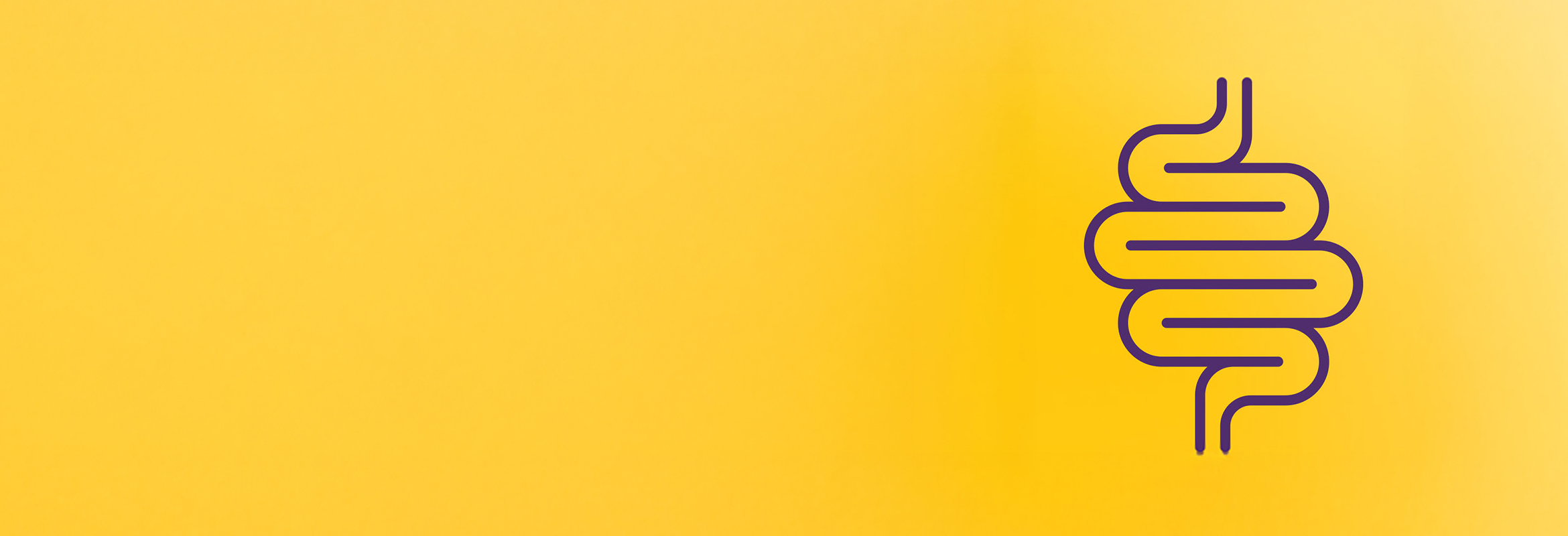 Gut health illustration on a yellow background.