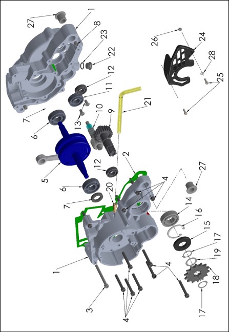 ENGINE - CRANKSHAFT AND TRANSMISSION
