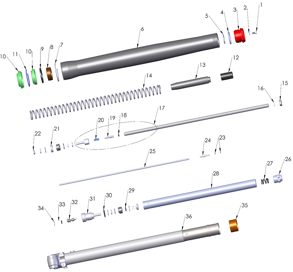 FORK - LEG ASSEMBLY - NON BRAKE SIDE