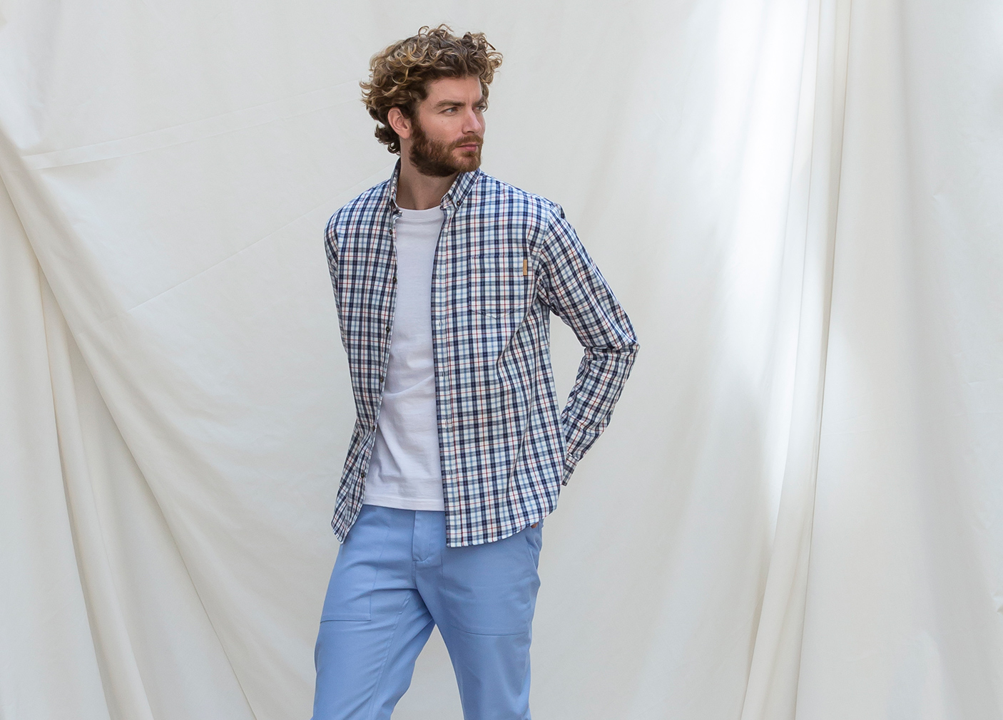 LA CHEMISE CAMPUS - CARREAUX BLEU