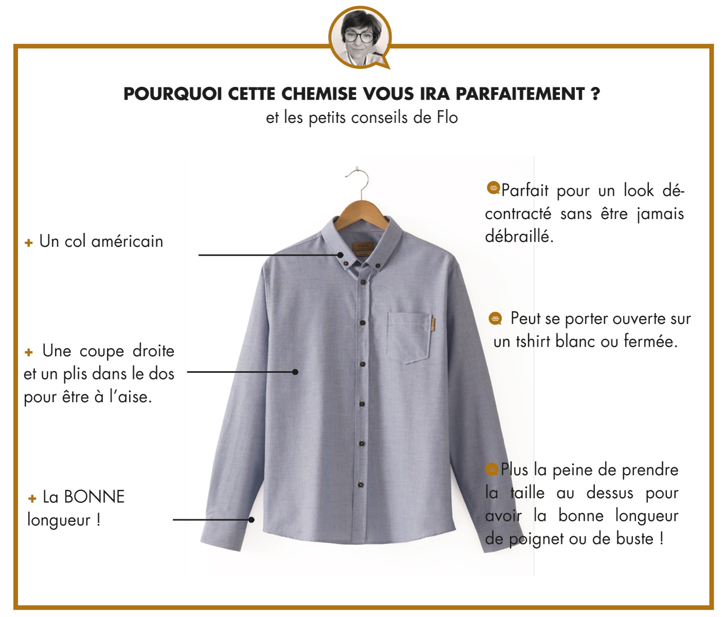LA CHEMISE CAMPUS - CIEL