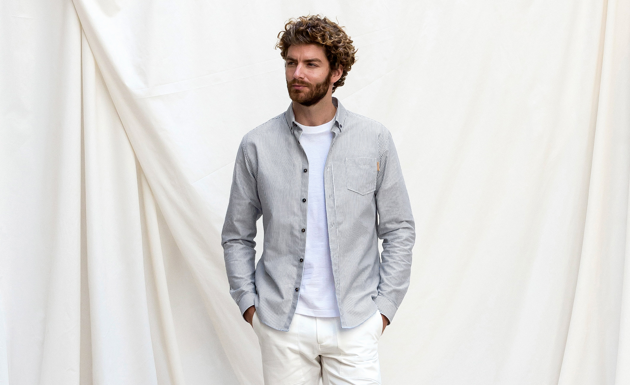 LA CHEMISE CAMPUS - RAYURE GRISE