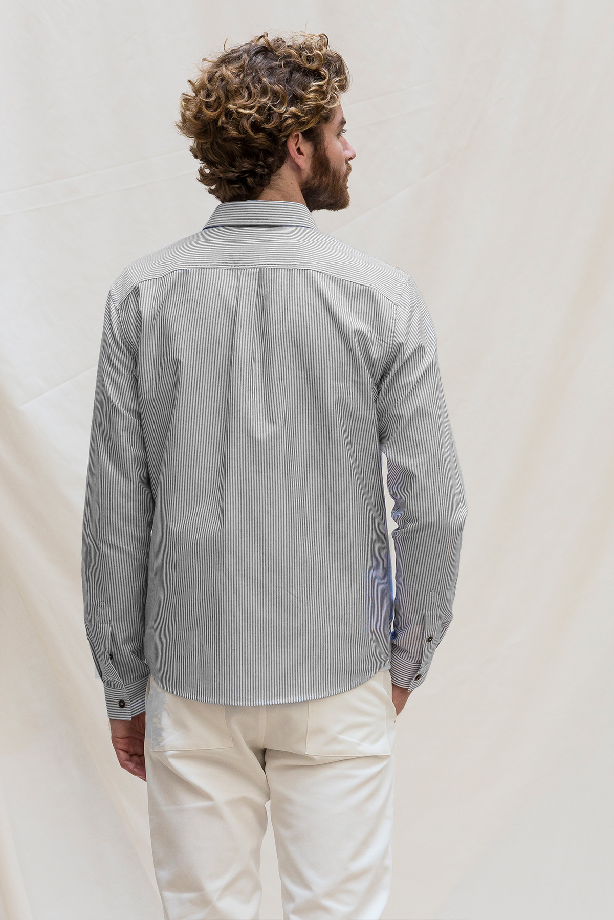 LA CHEMISE CAMPUS - RAYURE GRISE