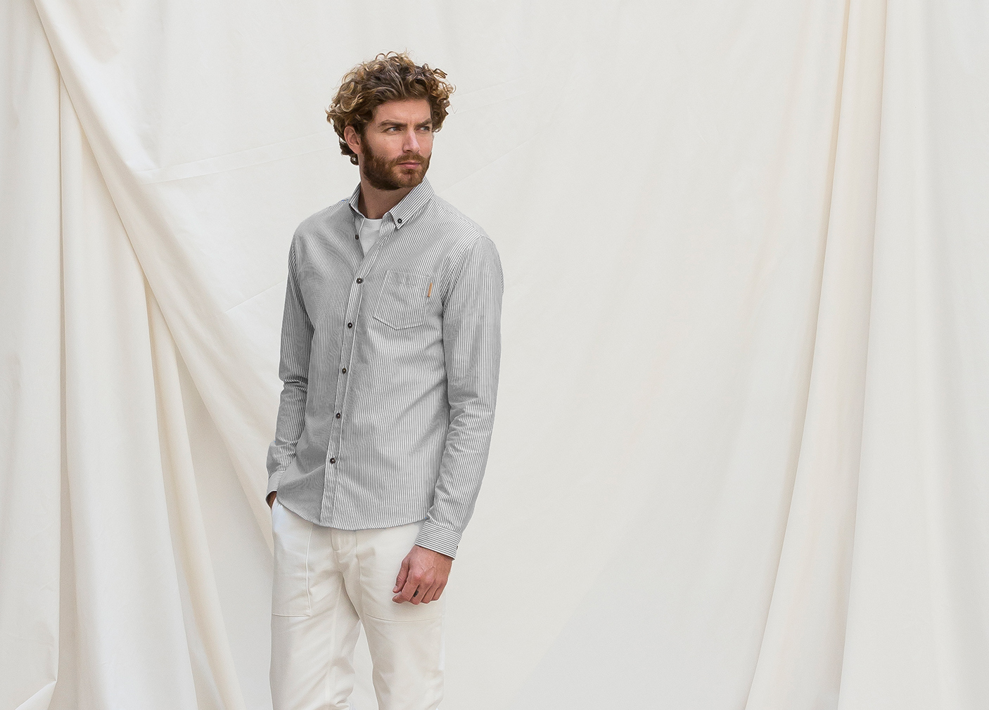 LA CHEMISE CAMPUS - RAYURE GRISE