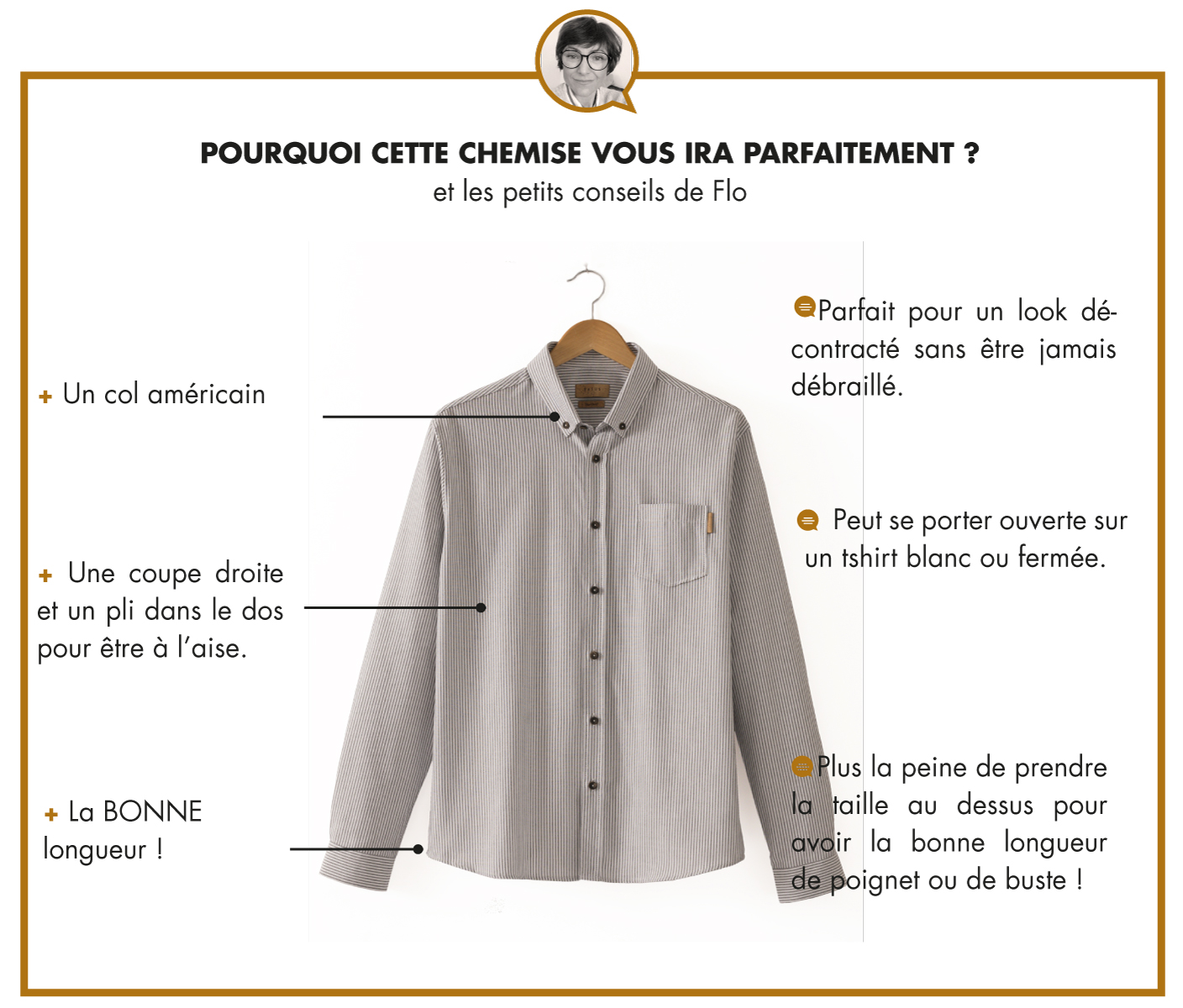 LA CHEMISE CAMPUS - RAYURE GRISE