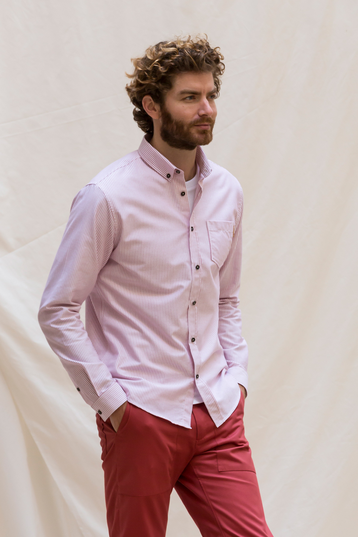 LA CHEMISE CAMPUS - RAYURE ROSE