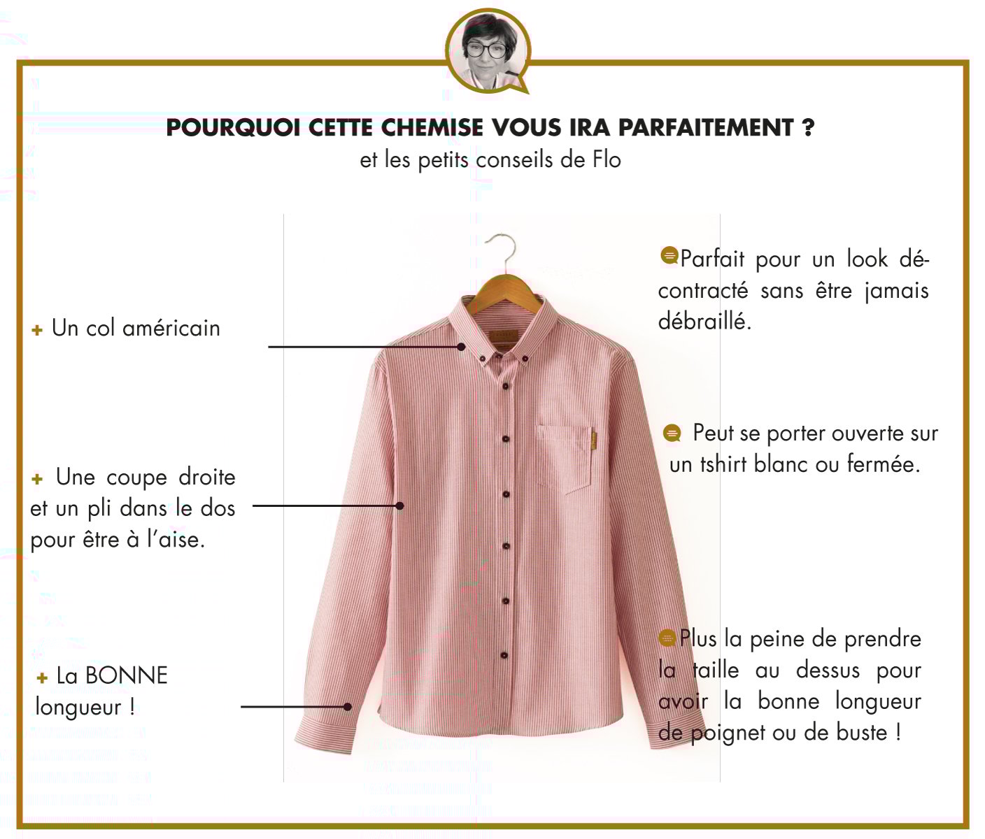 LA CHEMISE CAMPUS - RAYURE ROSE