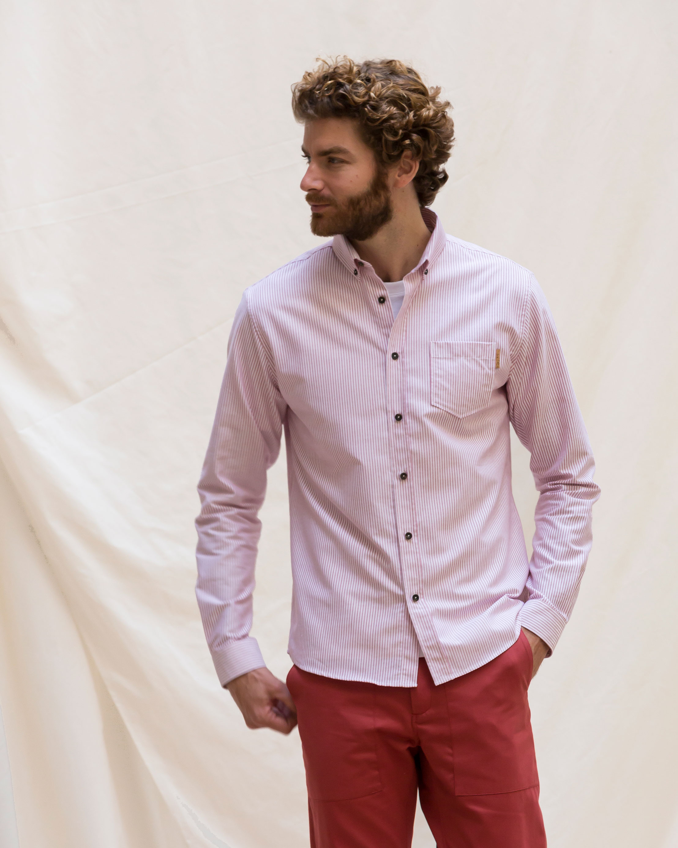 LA CHEMISE CAMPUS - RAYURE ROSE