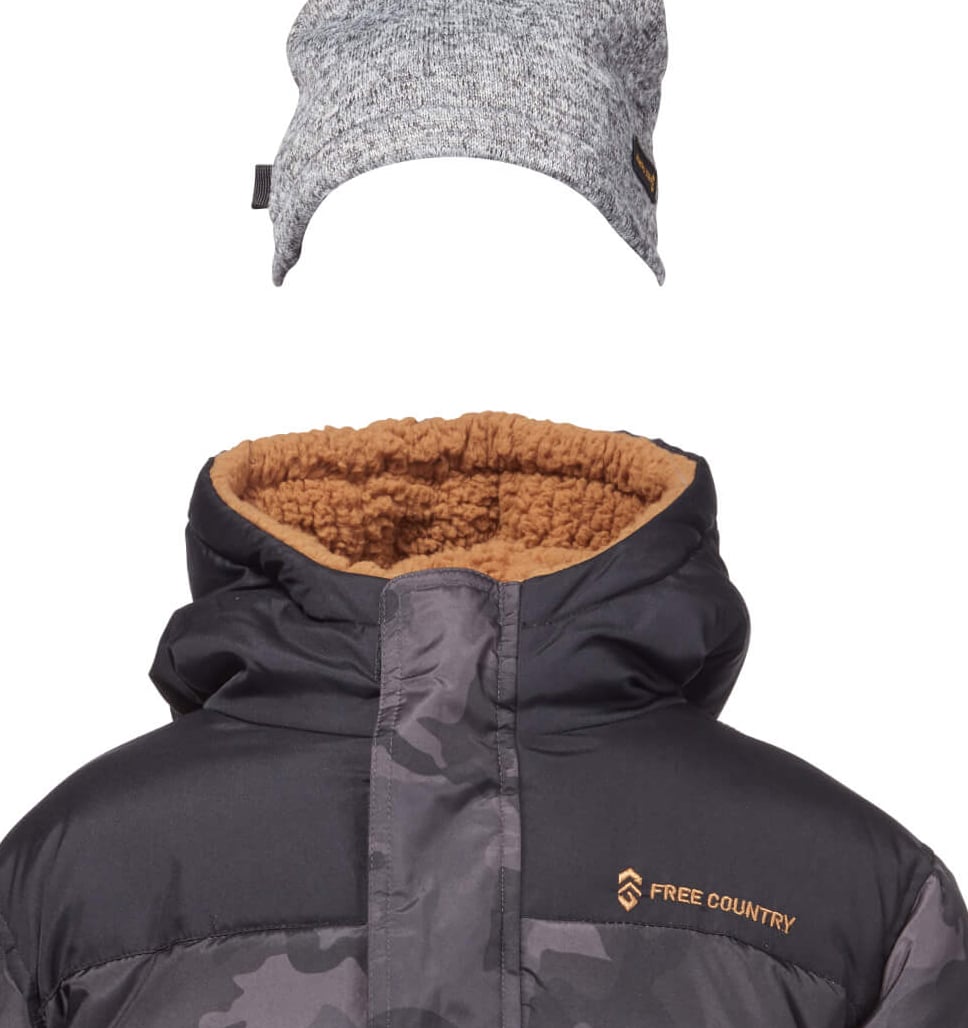 Little Boys' Protean Reversible Puffer Jacket with Hat