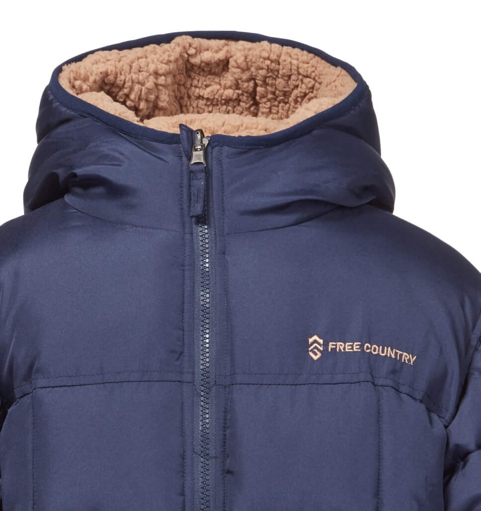 Toddler Boys' Variable Reversible Puffer Jacket with Hat