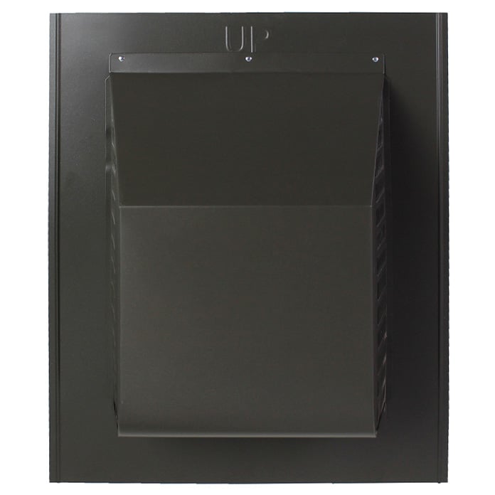 Overhead view of slant back vent showing the streamlined design against a roof.