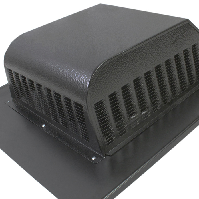 Close-up of the louvered openings on the slant back vent.