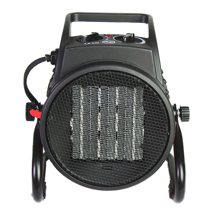 Front view of the heater with the ceramic heating plates.