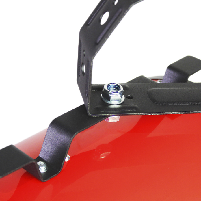 Close-up of the bracket in the wall mounting position.