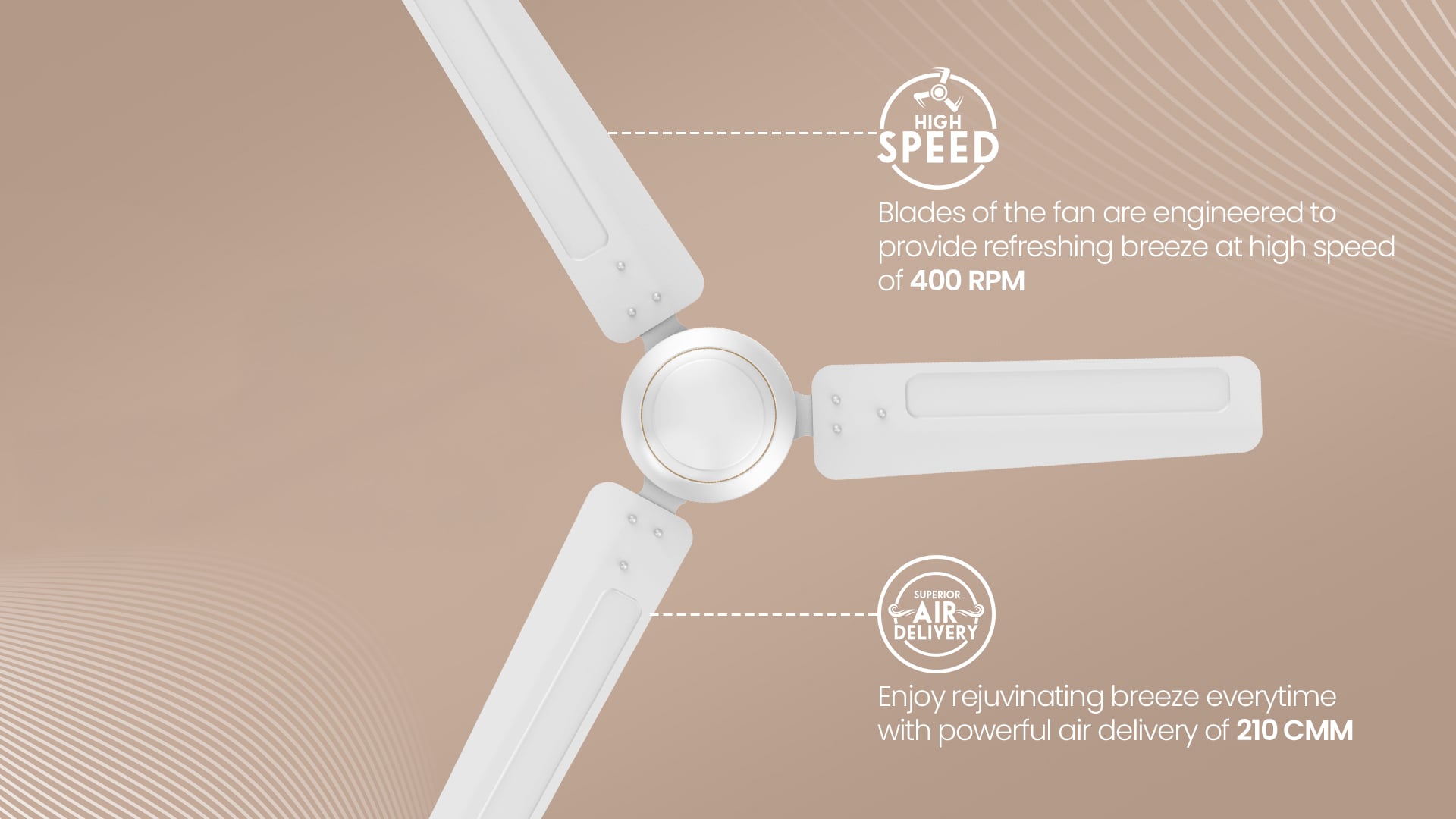 High Speed, Superior Air Delivery, Double Ball Bearing