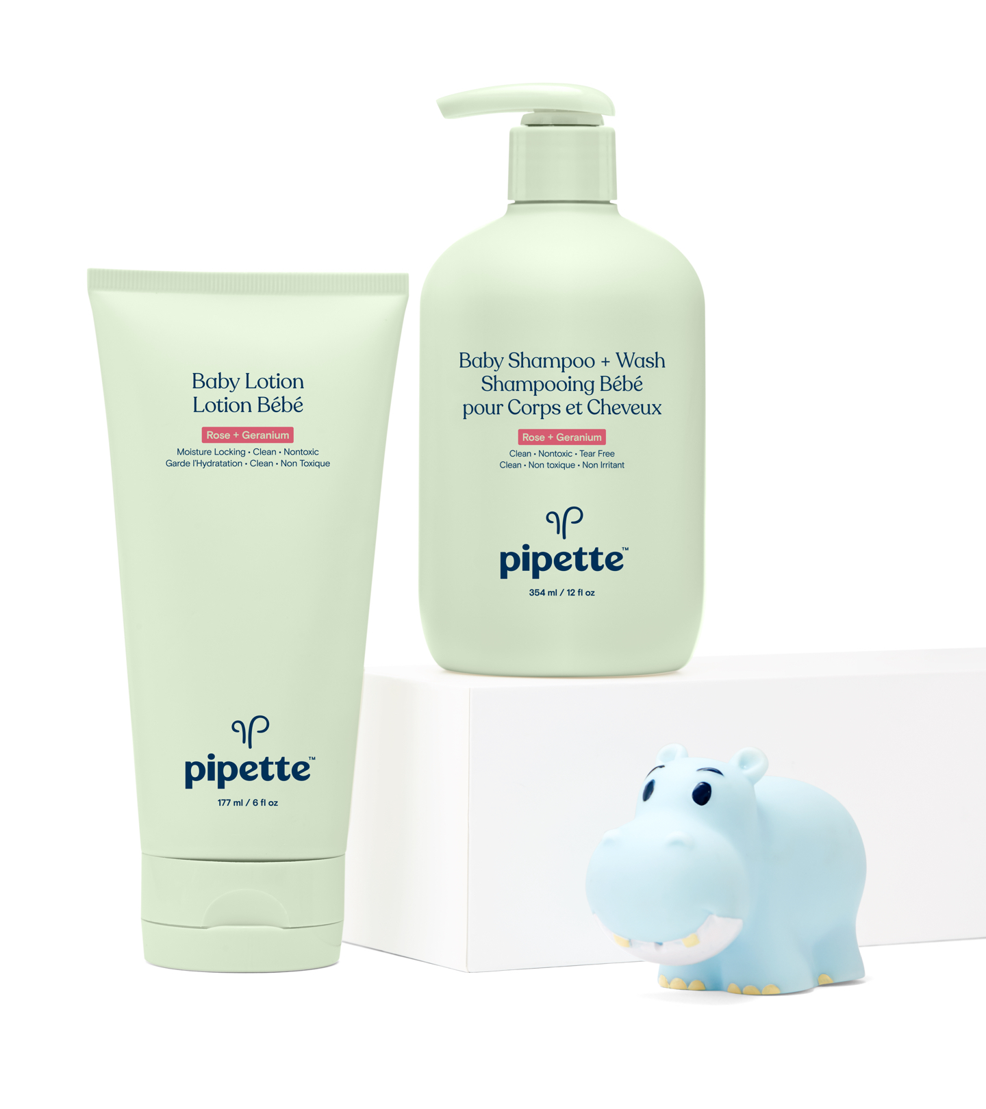 Calming Aroma, Baby Lotion, Baby Shampoo and Wash, Hippo Toy