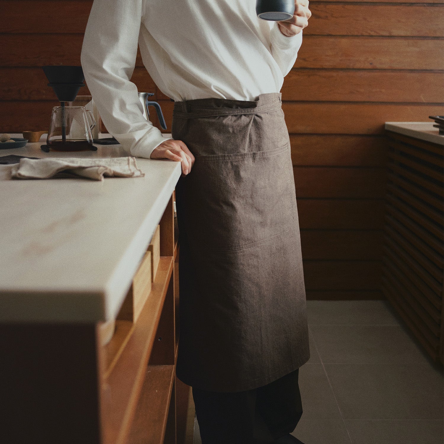 KINTO FUTO HALF APRON SCO BROWN THUMBNAIL 5