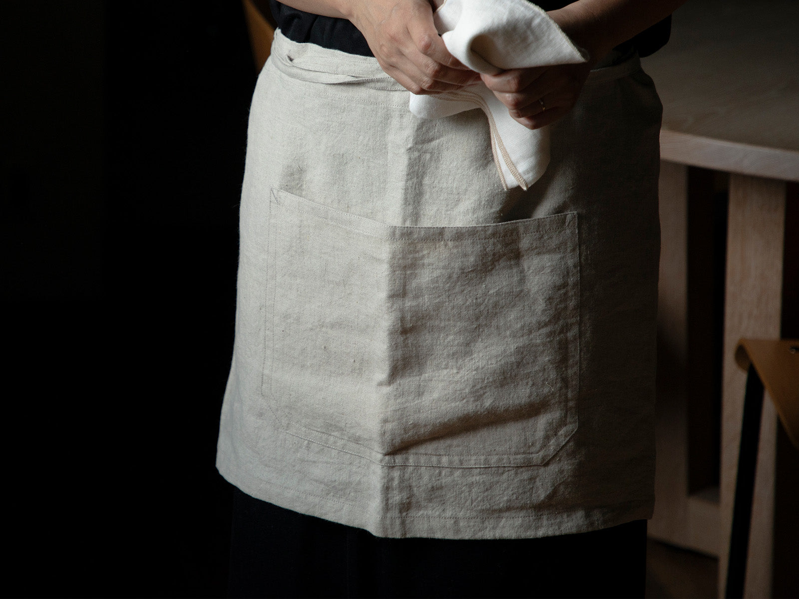 KINTO FUTO HALF APRON ALI WHITE THUMBNAIL 2