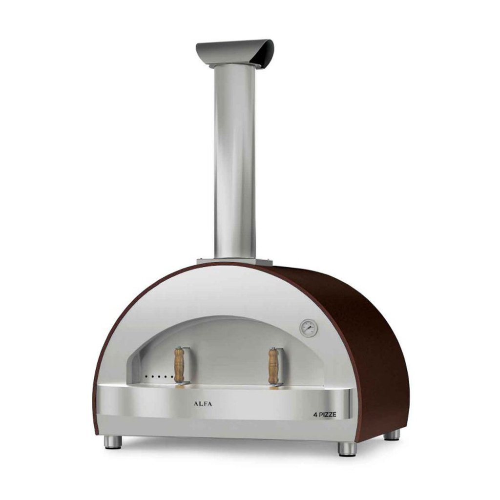 The 4 Pizze 31-Inch Countertop Wood-Fired Pizza Oven by Alfa provides a premium countertop Italian-style wood pizza oven that combines innovative design and high end performance.