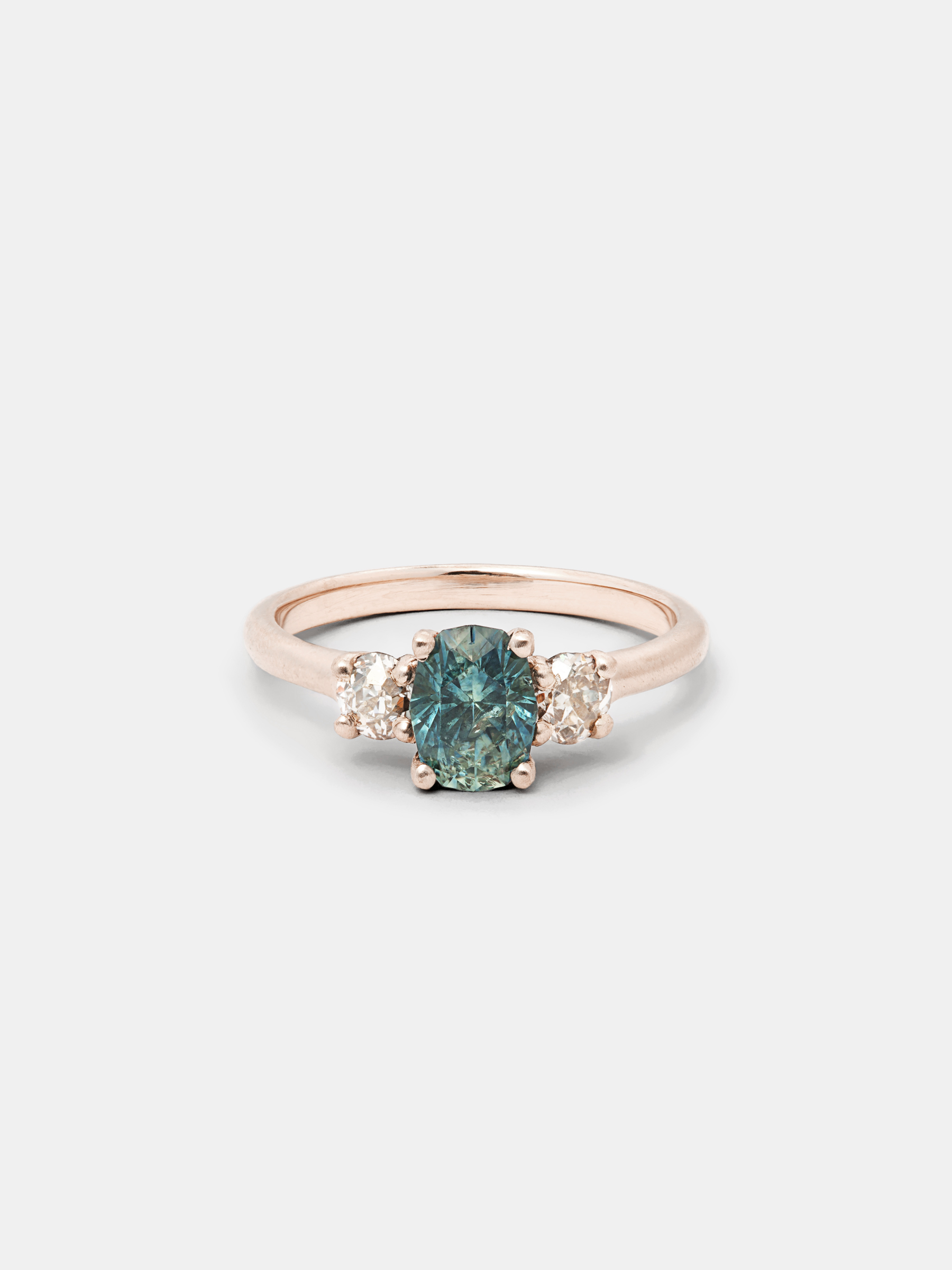 Lyon Green Sapphire & Diamond Three Stone Ring - Tomfoolery London