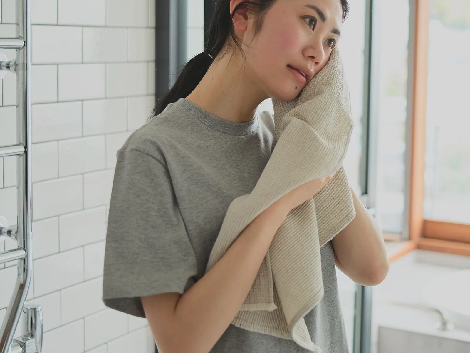 KINTO FUTO WAFFLE CLOTH WCL (820X320MM/32.8X12.8IN) NATURAL THUMBNAIL 7