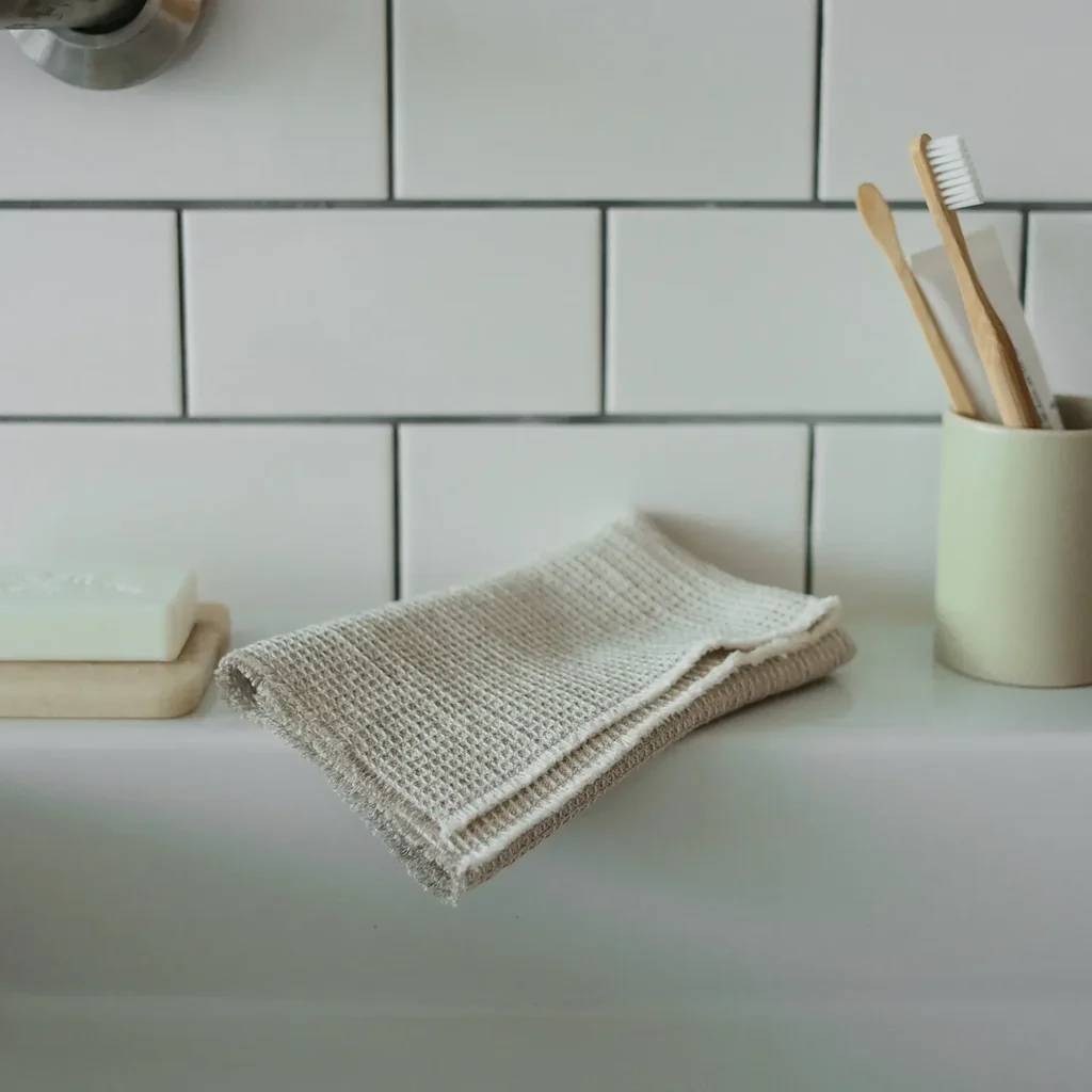 KINTO FUTO WAFFLE CLOTH WCL (360X360MM/14.4X14.4IN) NATURAL THUMBNAIL 7