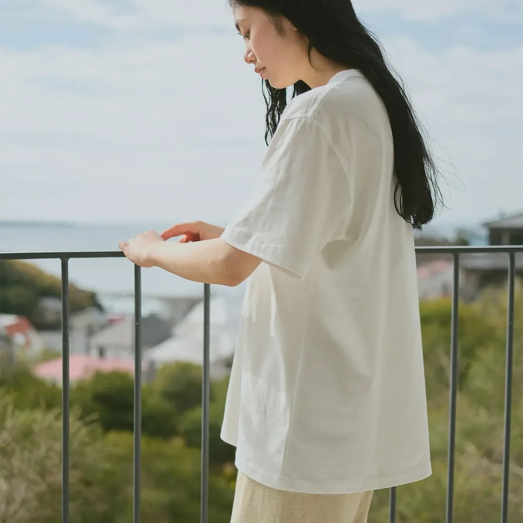 KINTO FUTO CUT AND SEW SHORT SLEEVE TCO_1 WHITE THUMBNAIL 2