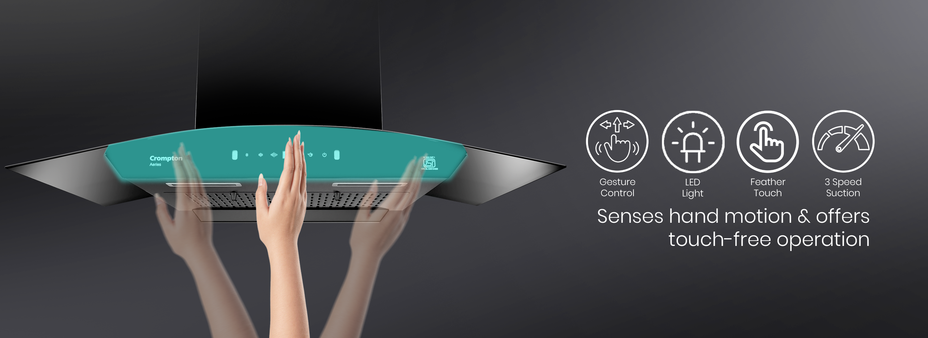 Senses Hand Motion and Offers Touch-Free Operation