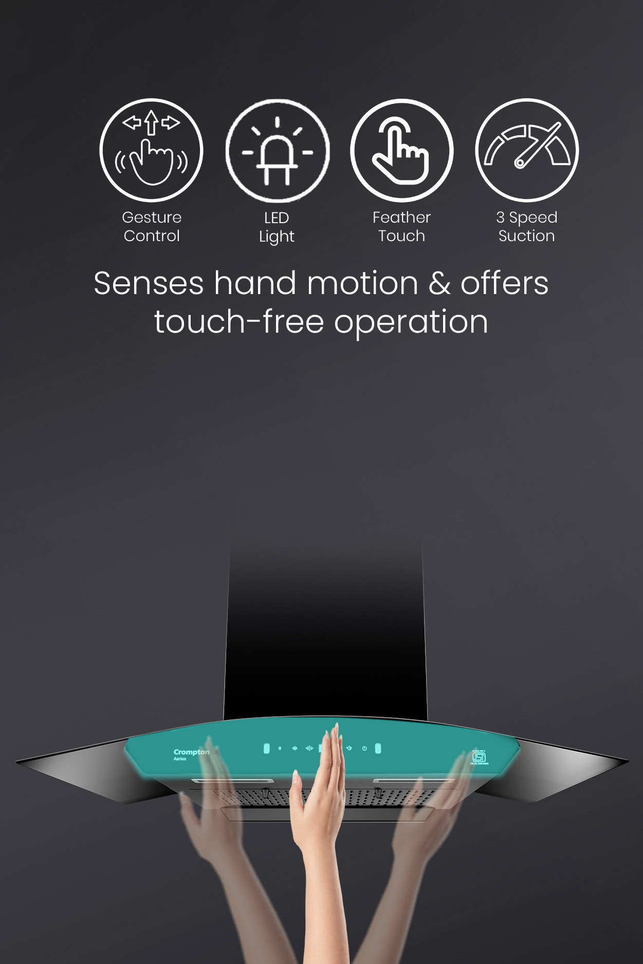 Senses Hand Motion and Offers Touch-Free Operation