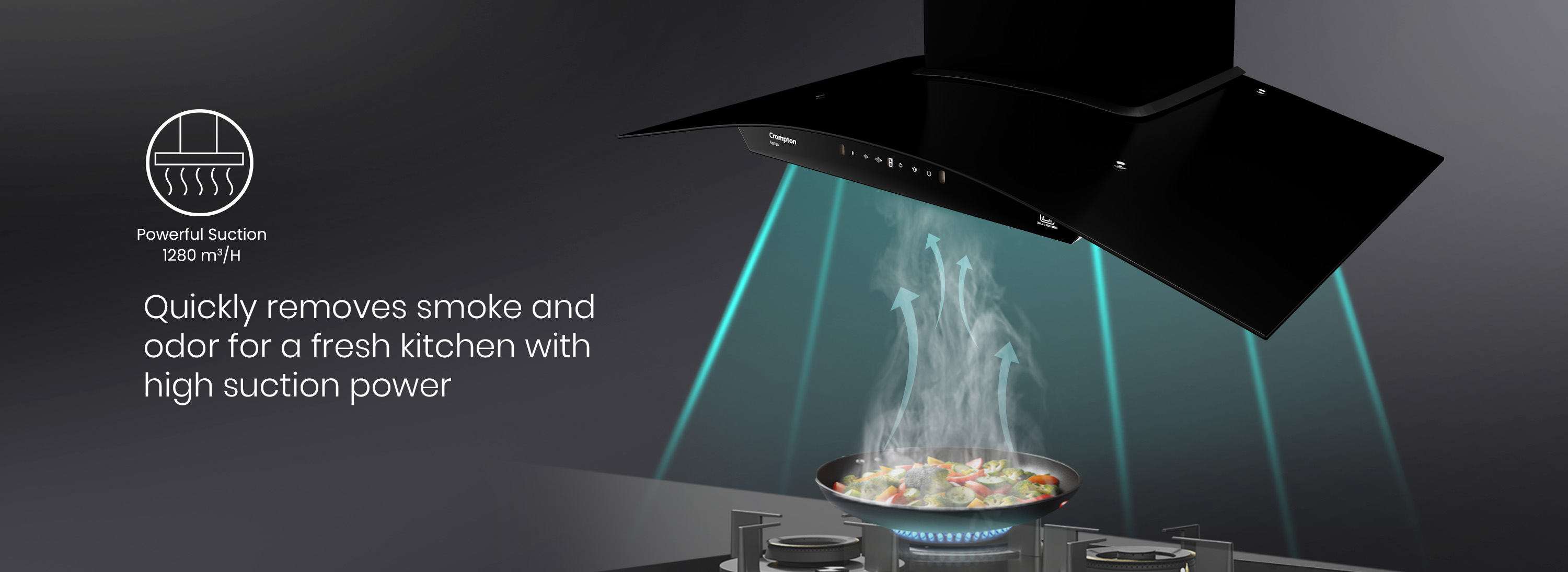 Quickly Removes Smoke and Odor For a Fresh Kitchen With High Suction Power