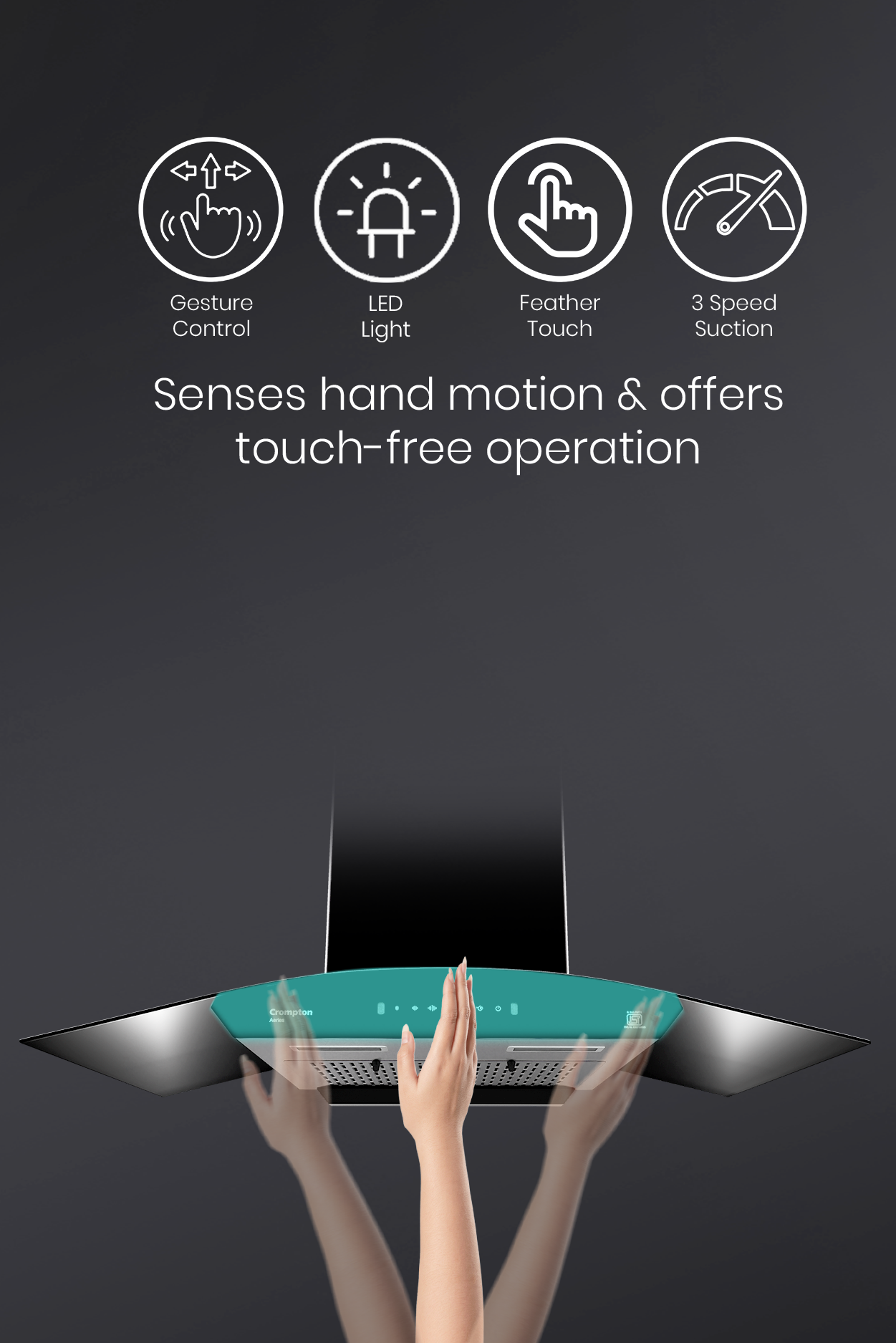 Senses Hand Motion and Offers Touch-Free Operation