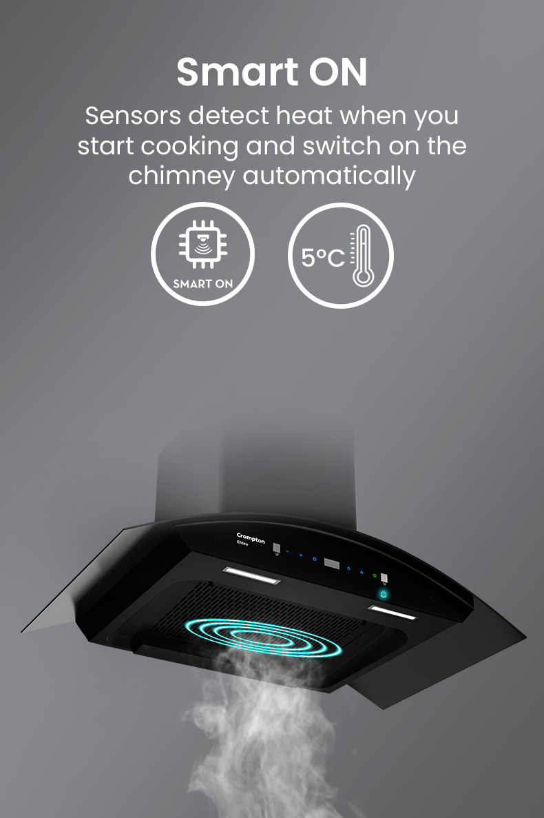 Quickly Removes Smoke and Odor For a Fresh Kitchen With High Suction Power