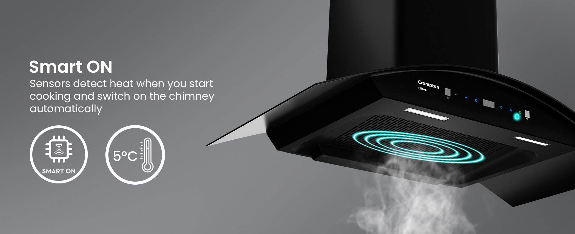 Quickly Removes Smoke and Odor For a Fresh Kitchen With High Suction Power