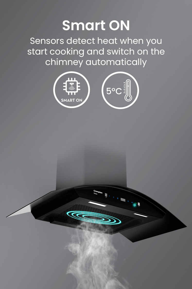 Quickly Removes Smoke and Odor For a Fresh Kitchen With High Suction Power