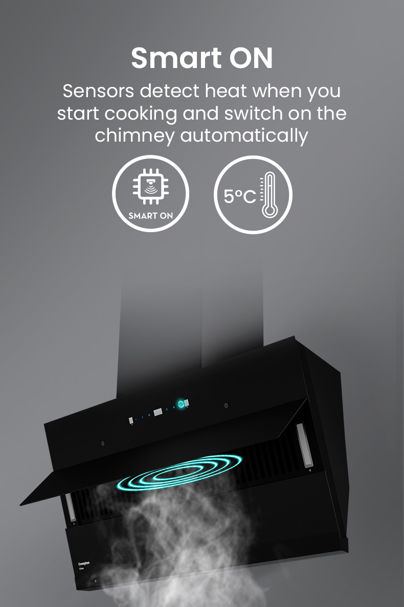 Quickly Removes Smoke and Odor For a Fresh Kitchen With High Suction Power