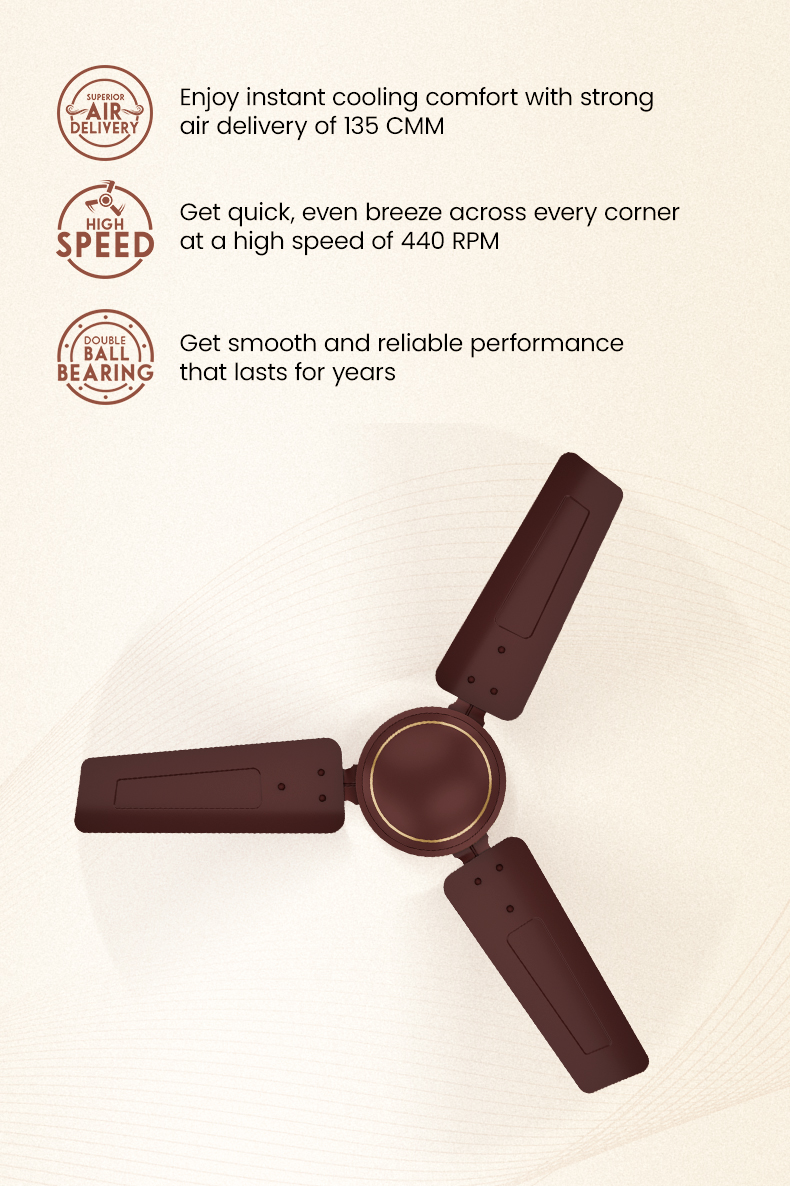 High Speed, Superior Air Delivery, Double Ball Bearing