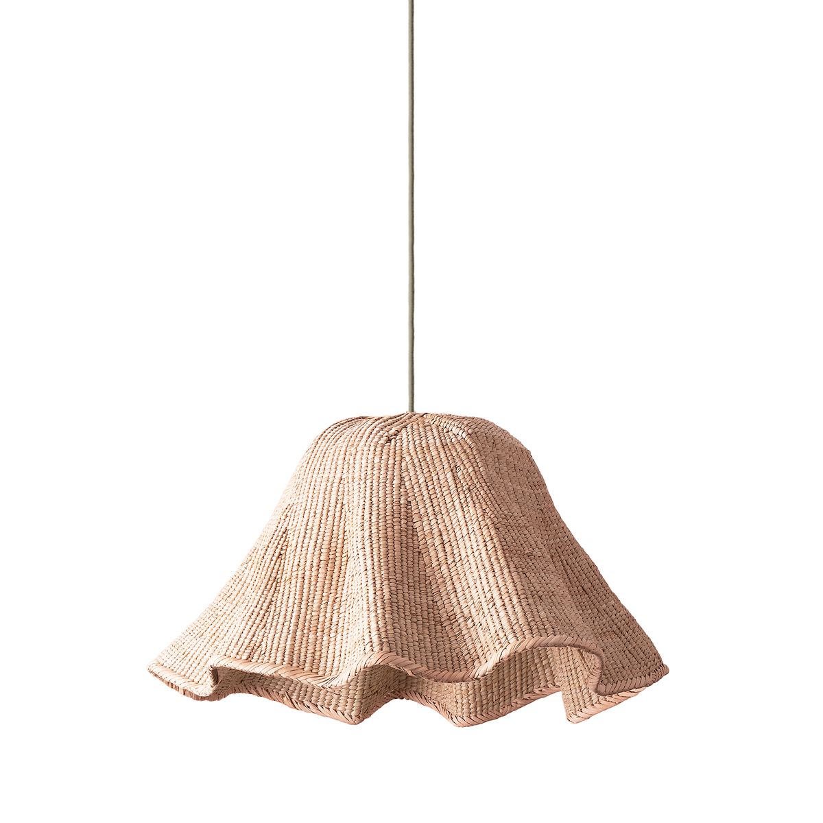 Smaller Wonky Wave natural woven palm basket