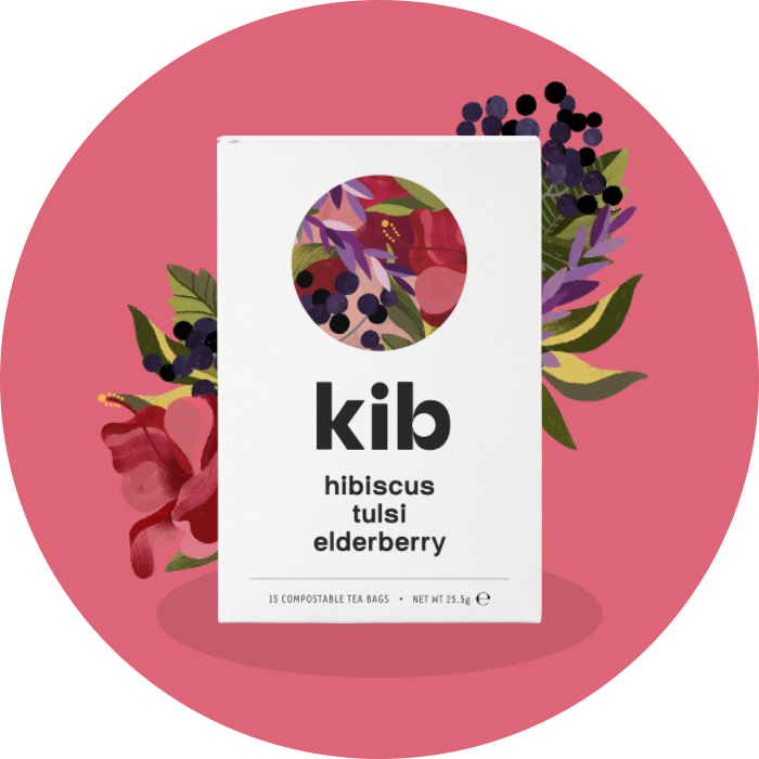 hibiscus, tulsi, elderberry