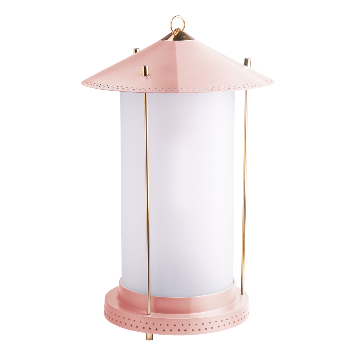 larger Stefan cordless lantern in Blush by the Novogratz