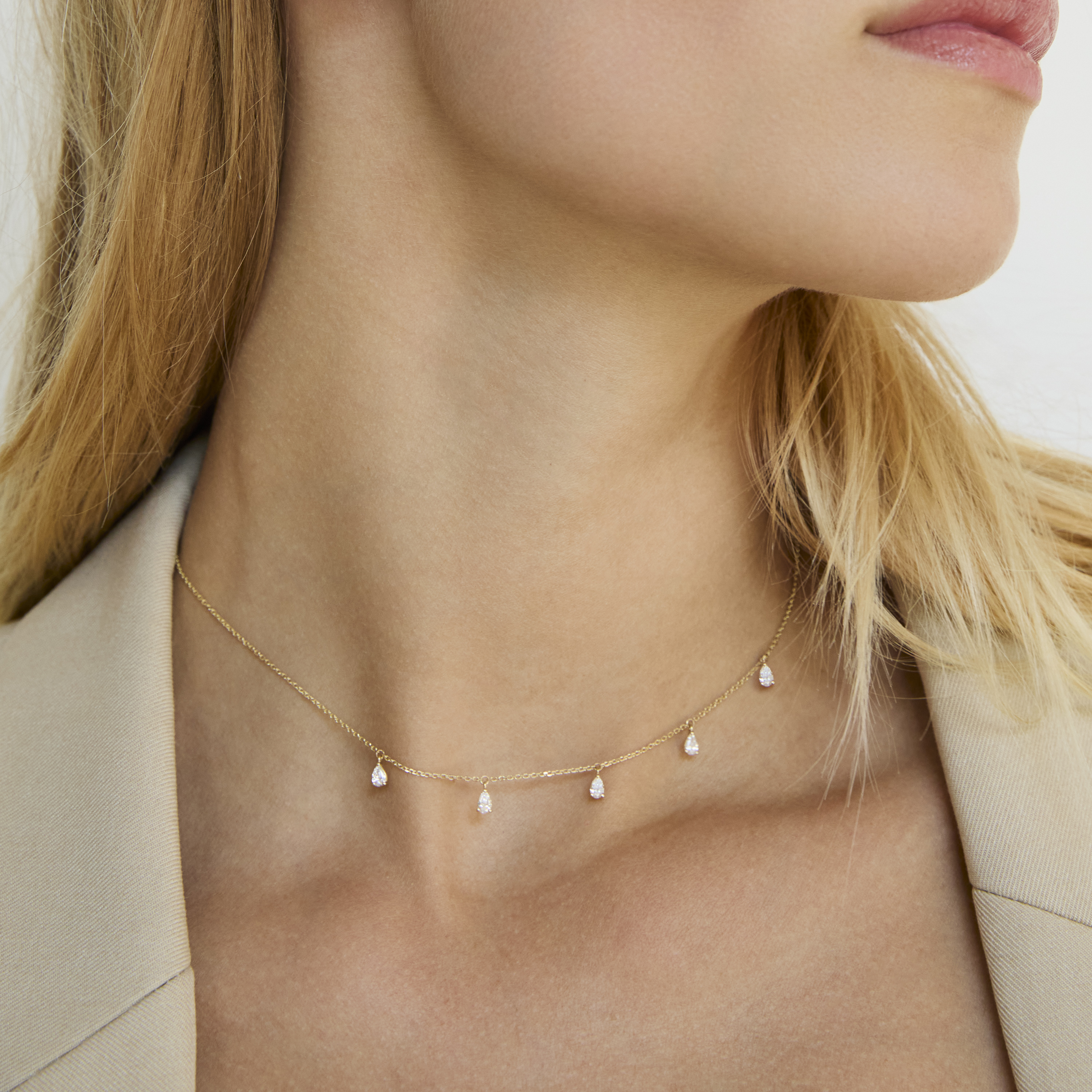 Cherry Five-Stone Diamond Choker Fine Necklace | idyl