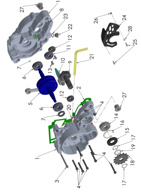 ENGINE - CRANKSHAFT AND TRANSMISSION