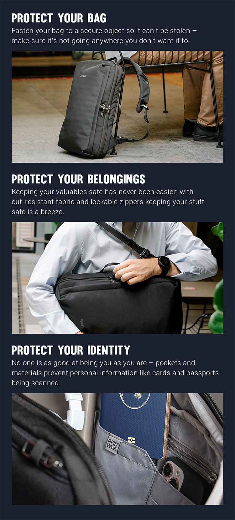 Pacsafe® V anti-theft Commuter Backpack (Fits 13" / 16" Laptop)