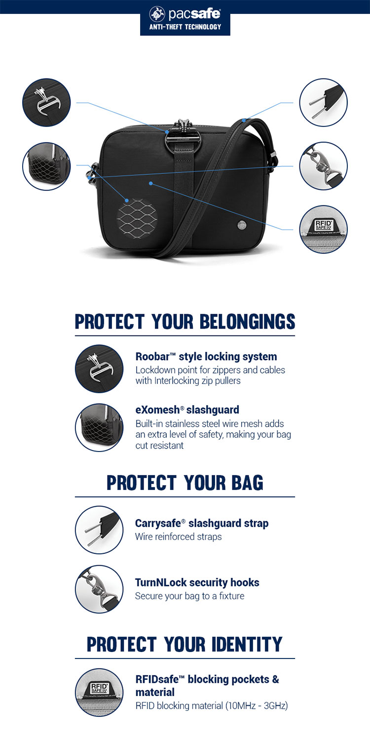 Pacsafe® CX anti-theft square crossbody