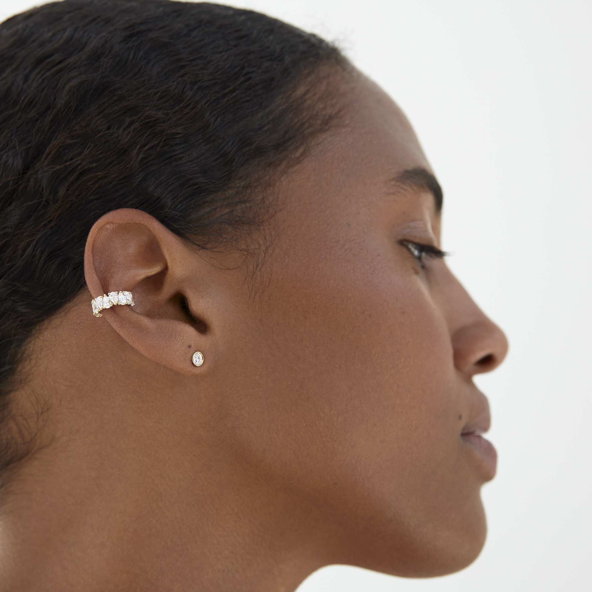 Lab-Grown Diamond Eternity Ear Cuff (Pear) | idyl