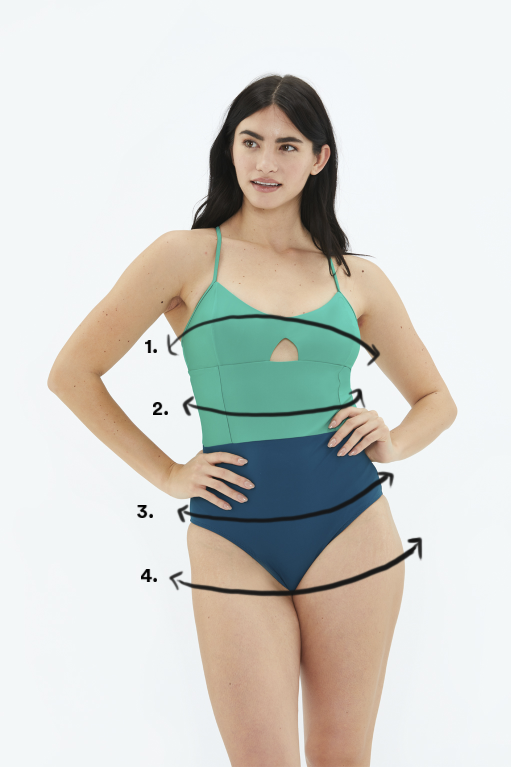 TopLLC Womens Sporty Summer Bathing Suit Color Block Plus Size