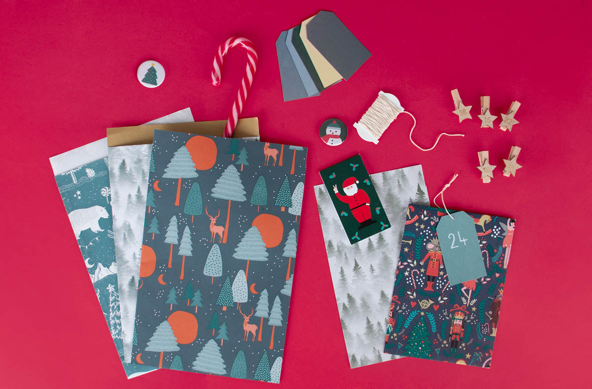 Pockets and stickers to make an Advent calendar yourself