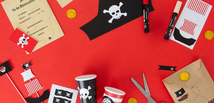 Pirata fai da te stampabile per il compleanno di un bambino pirata
