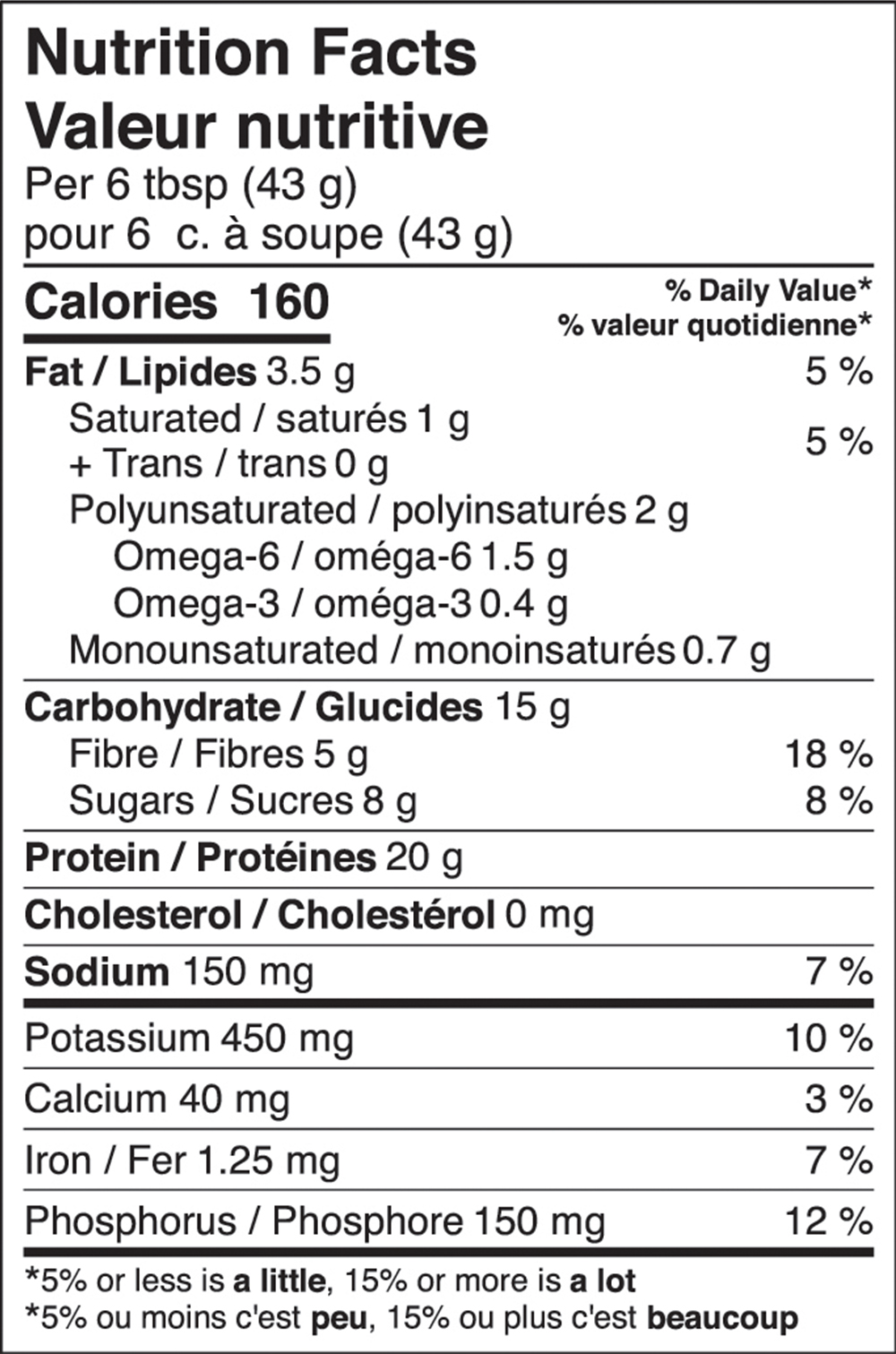 Mélange de protéines végétales Hemp Yeah!, chocolat Nutrition label