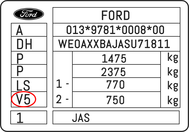 Color code image for Ford