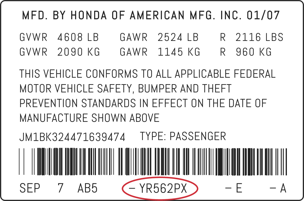 Color code image for Acura